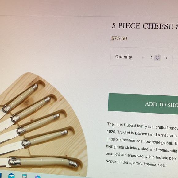 Vintage Jean Dubost Laguiole 5 piece cheese set - Picture 6 of 6